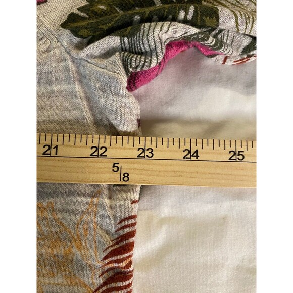 CJ Banks Women's Top 1X Beige Floral Cotton Button Front - Picture 10 of 11